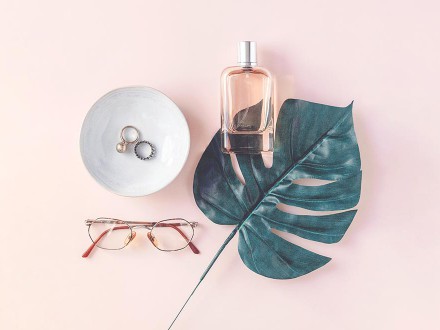 Glasses, Rings, Perfume Essentials
